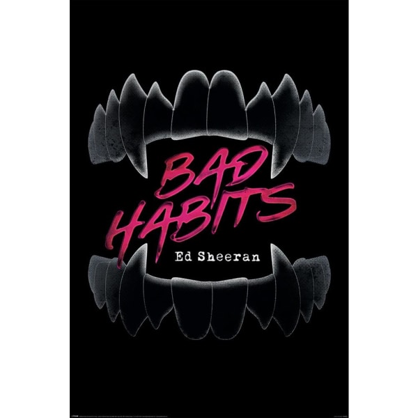 Ed Sheeran Bad Habits Poster 61cm x 91cm Svart/Rosa Black/Pink 61cm x 91cm