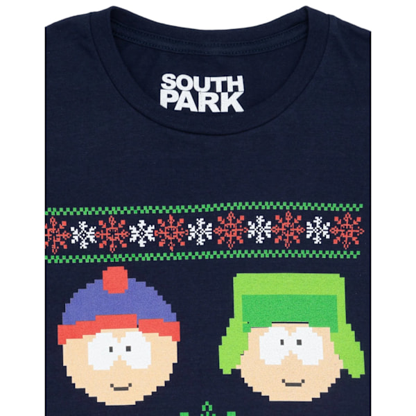 South Park Fair Isle Jul T-shirt L Marinblå Navy L