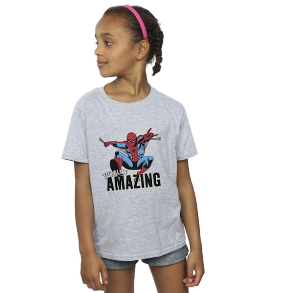 Marvel Girls Spider-Man Amazing Bomull T-shirt 12-13 År Spor Sports Grey 12-13 Years