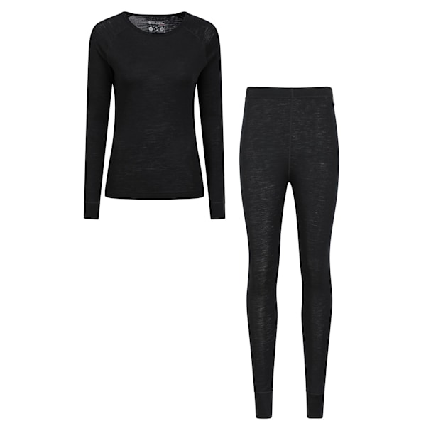 Mountain Warehouse Dam/Damer Merino Ull Baslager Set 8 UK Black 8 UK