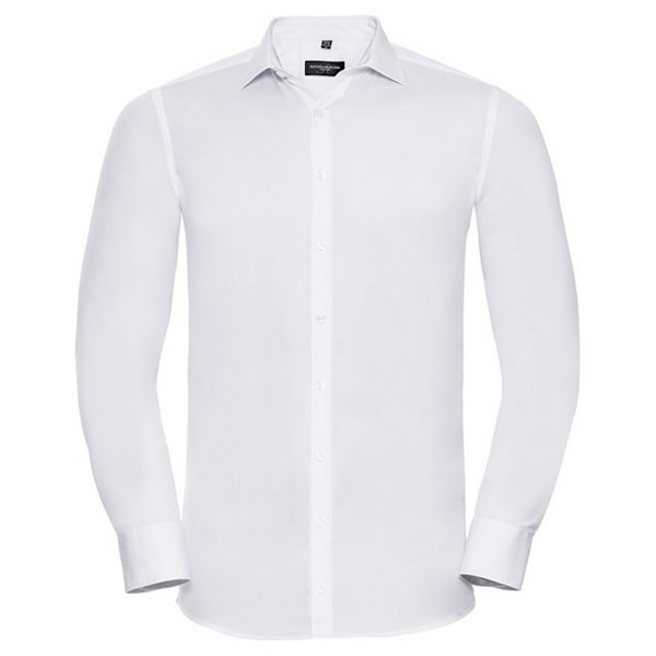 Russell Collection Herr Ultimate Stretch Långärmad Skjorta 15i White 15in