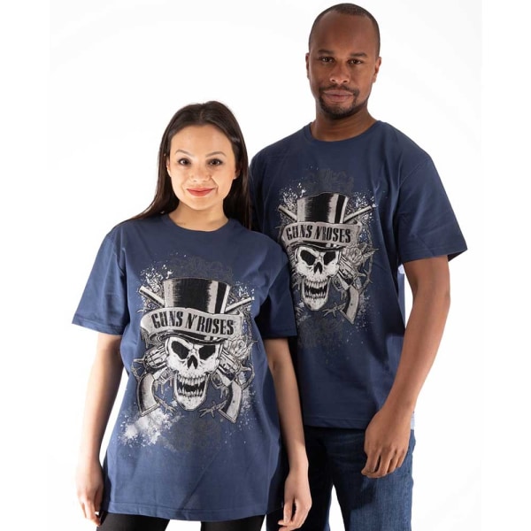 Guns N Roses Unisex Adult Faded Skull T-Shirt S Blå Blue S