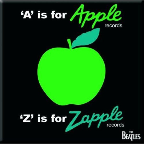 The Beatles A Is For Apple Kylskåpsmagnet En Storlek Svart/Grön Black/Green One Size