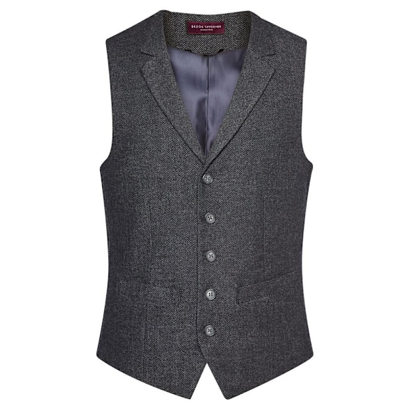 Brook Taverner Herr Memphis Väst M Charcoal Herringbone Gr Charcoal Herringbone Grey M