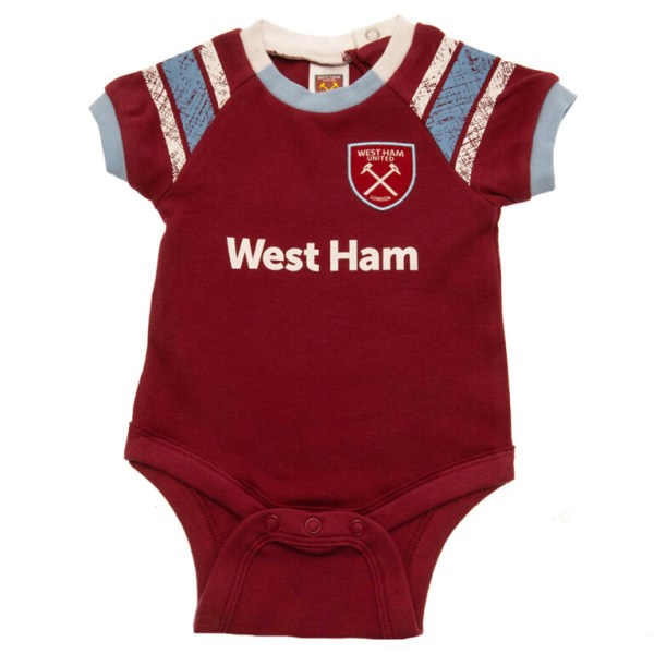 West Ham United FC Baby (2-pack) 0-3 månader Svart/M Black/Maroon 0-3 Months