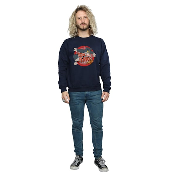 Tom och Jerry Classic Catch Sweatshirt för män, marinblå, S Navy Blue S