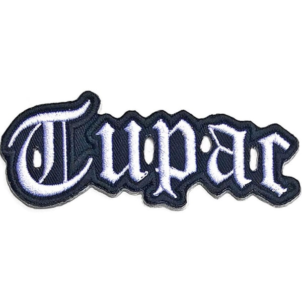 Tupac Shakur-logotyp Utskuren Iron On Patch One Size Svart/Grå Black/Grey One Size
