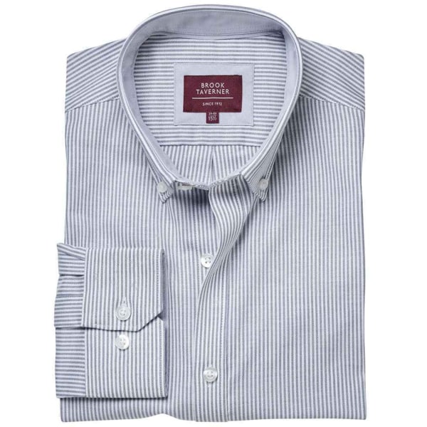 Brook Taverner Lawrence Oxford formell skjorta 50 Silver Grey Silver Grey Stripe 50