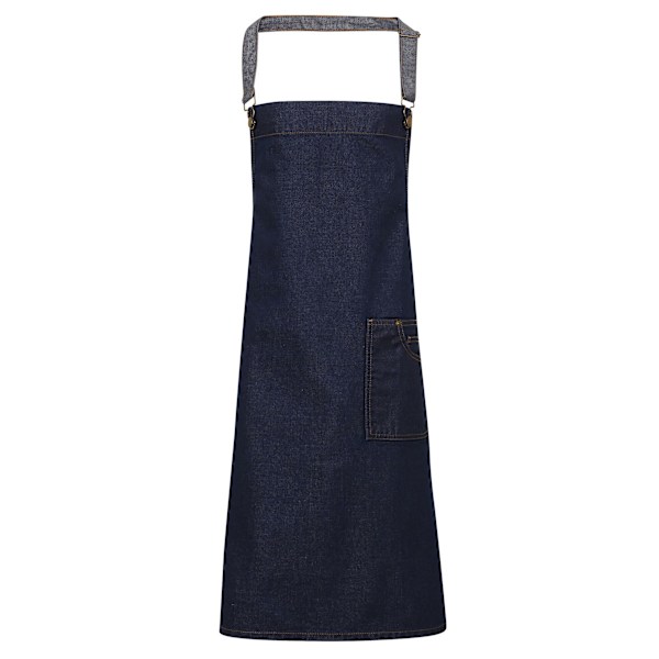 Premier Unisex Vuxen District Vaxad Look Denim Haklappsförkläde En Storlek Indigo Denim One Size