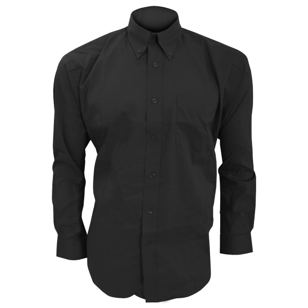 Kustom Kit Herr långärmad Corporate Oxford Shirt 17,5 tum Bla Black 17.5inch
