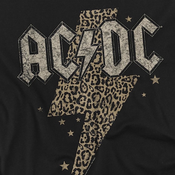 AC/DC Herr Leopard Print Bolt T-Shirt L Svart Black L