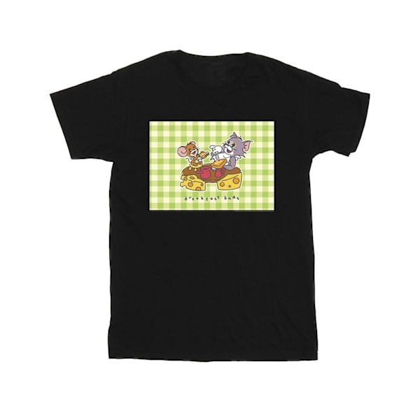 Tom And Jerry Girls Breakfast Buds Bomull T-shirt 12-13 År B Black 12-13 Years