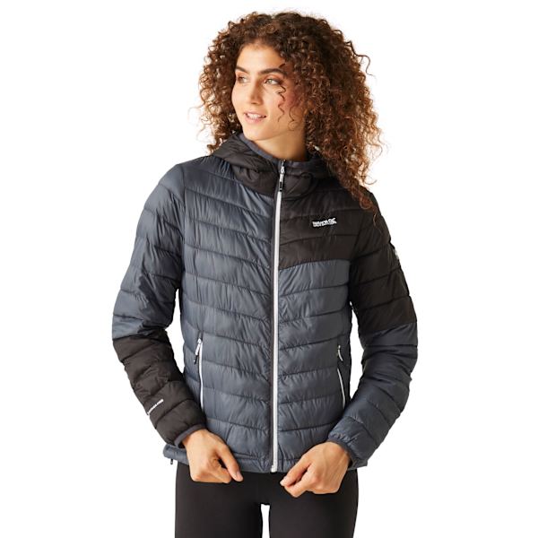 Regatta Dam/Kvinnor Hillpack II Huvförsedd Vadderad Jacka 20 UK Seal Grey/Black Seal Grey/Black 20 UK