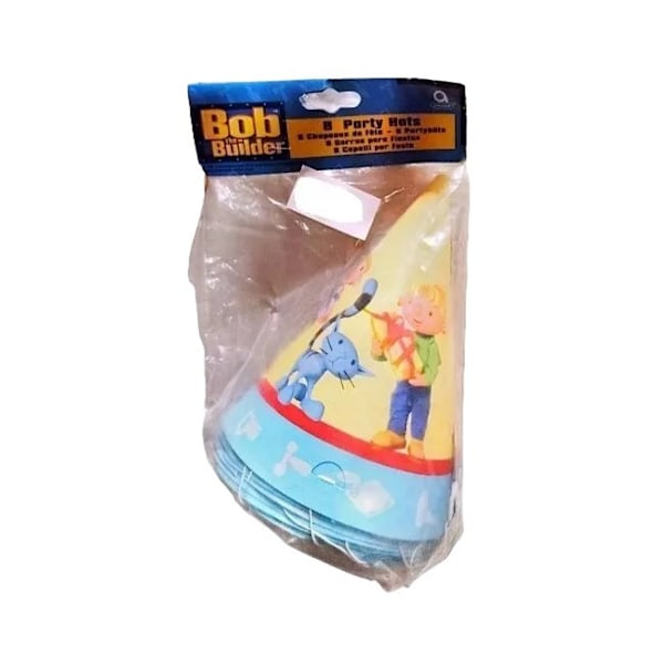 Bob the Builder Partyhattar (8-pack) One Size Gul/Blå/Röd Yellow/Blue/Red One Size