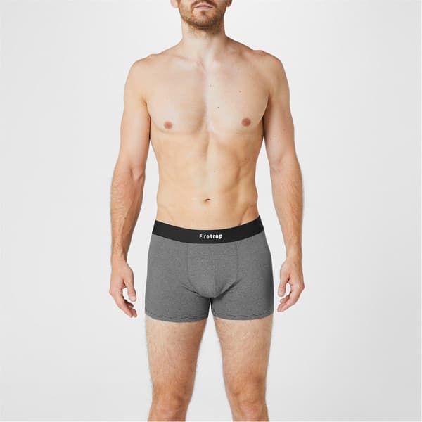 Firetrap Herr Logo Boxershorts (2-pack) L Svart/Grårandig Black/Grey Stripe L