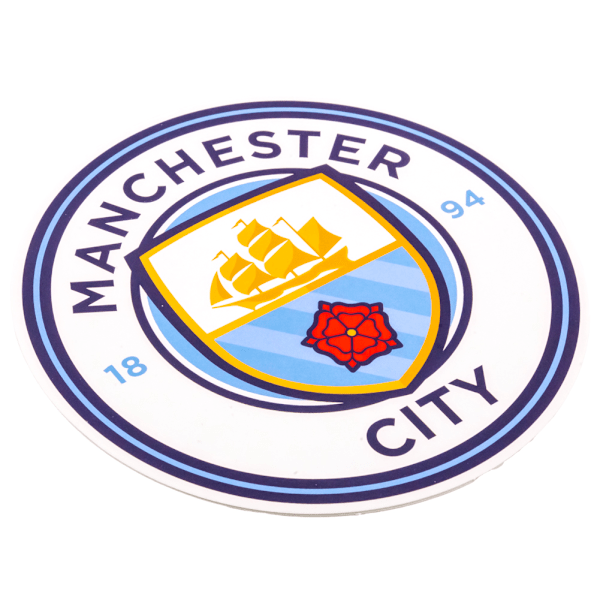 Manchester City FC Crest Bildekalett En Storlek Vit/Himmelsblå/Guld White/Sky Blue/Gold One Size