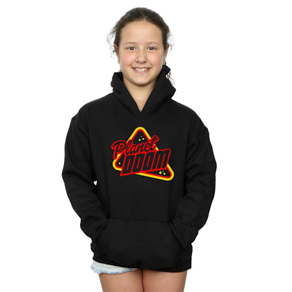 Ready Player One Girls Planet Doom Logo Hoodie 7-8 år Svart Black 7-8 Years