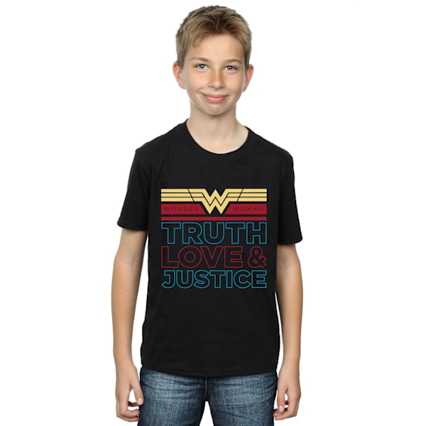 DC Comics Boys Wonder Woman 84 Truth Love And Justice T-Shirt 7 Black 7-8 Years