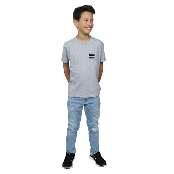 Looney Tunes Boys Taz Stripes Faux Pocket T-Shirt 9-11 år Sp Sports Grey 9-11 Years