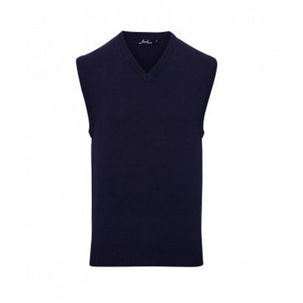 Premier Herr Sleeveless Bomull Akryl V-ringad Tröja 4XL Marinblå Navy 4XL