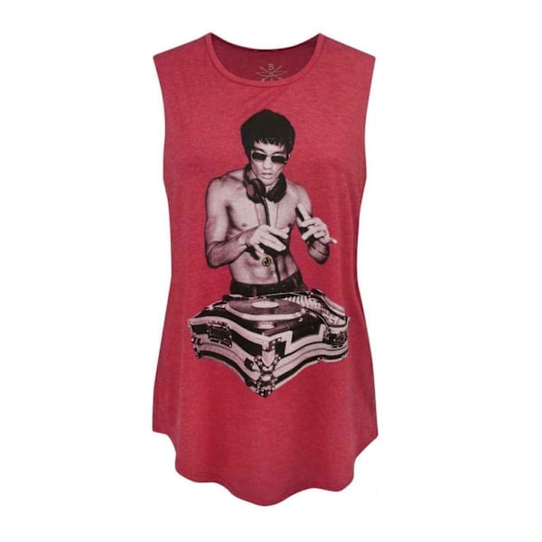 BNA78 Dam/Kvinnor Gung Fu Scratch Bruce Lee Tank Top M Röd Red M