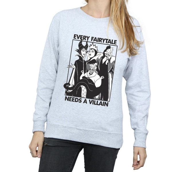 Disney kvinnor/damer varje saga behöver en skurk Sweatshir Heather Grey L