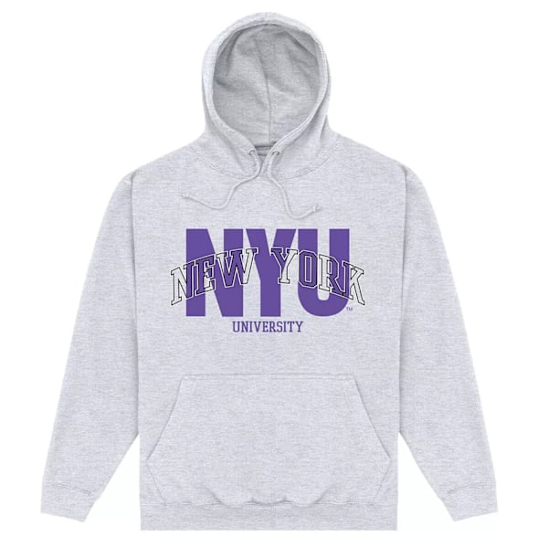 New York University Unisex Vuxen Script Hoodie XXL Heather Grey Heather Grey XXL