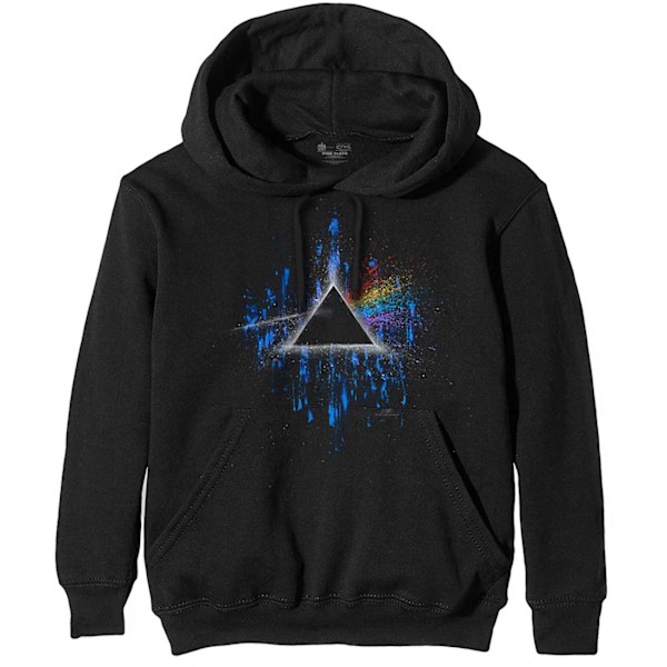 Pink Floyd Unisex Vuxen Dark Side Of The Moon Splattered Hoodie Black/Blue S