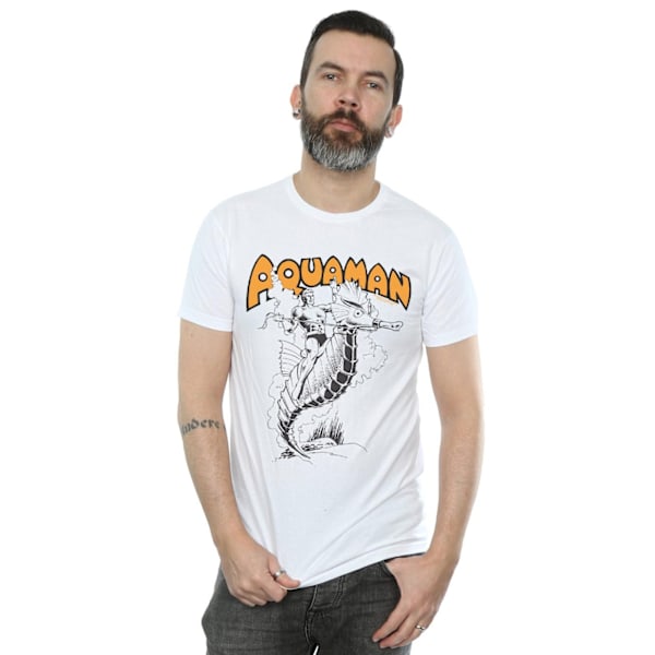 DC Comics Herr Aquaman Mono Action Pose T-shirt 4XL Vit White 4XL