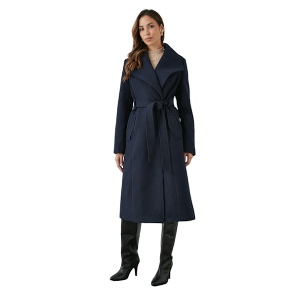 Principles Dam/Damer Belted Wrap Longline Kappa 20 UK Marinblå Navy 20 UK