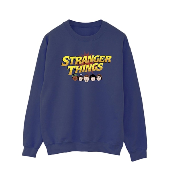 Netflix Herr Stranger Things Comic Heads Sweatshirt S Marinblå Navy Blue S