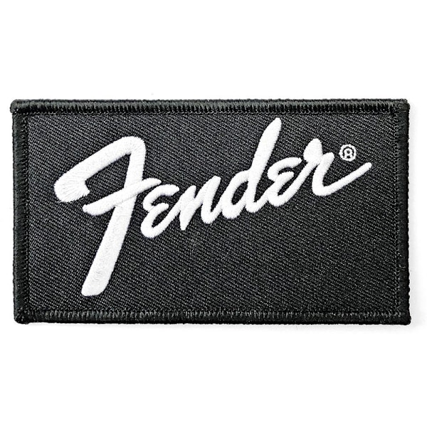 Fender Logo Standard Strykjärnsmärke En Storlek Svart/Vit Black/White One Size