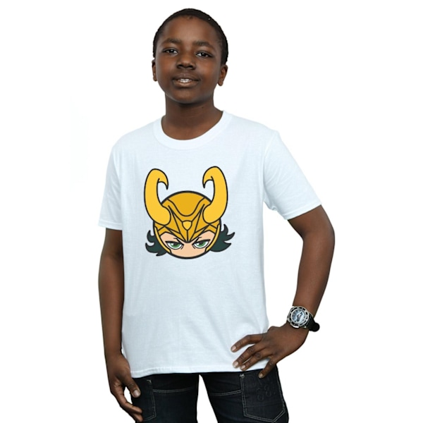 Marvel Boys Loki Close Up T-Shirt 7-8 år Vit White 7-8 Years