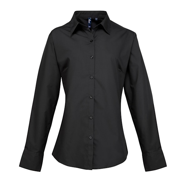 Premier Dam/Kvinnor Supreme Heavy Poplin Långärmad Arbetsskjorta Black 16