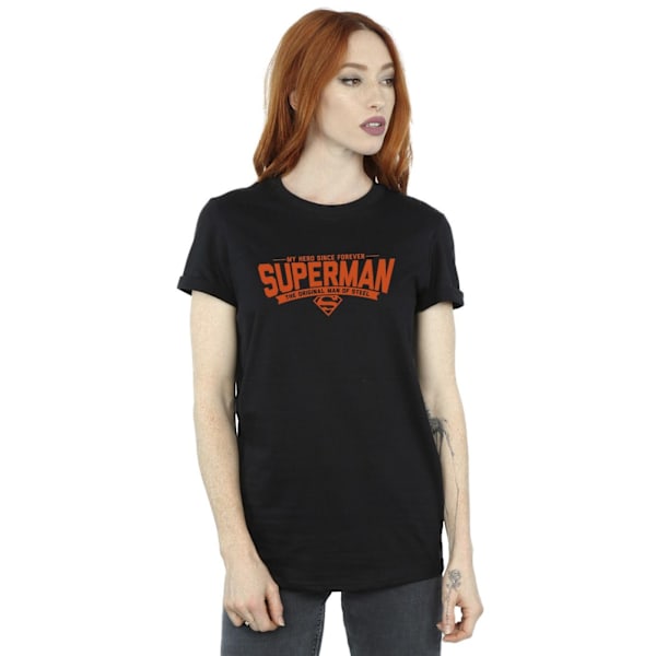 DC Comics Dam/Kvinnor Superman Hero Dad Bomull Boyfriend T-Sh Black 5XL