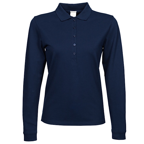 Tee Jays Dam/Kvinnors Lyx Stretch Långärmad Polotröja 2X Navy Blue 2XL