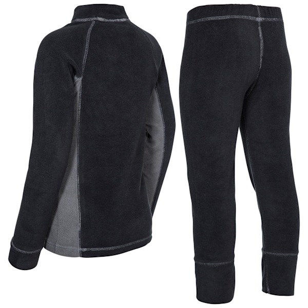 Trespass Barn/Barn Bubbles Fleece Topp Och Botten Baslager Black 5-6 Years