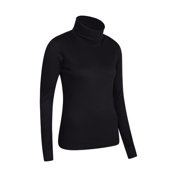 Mountain Warehouse Dam/Dam Meribel Bomulls Polokrage Långärmad Black 12 UK