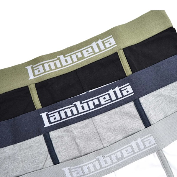 Lambretta Klassiska Boxershorts för Män (3-pack) XXL Svart/Grå/ Black/Grey/White XXL
