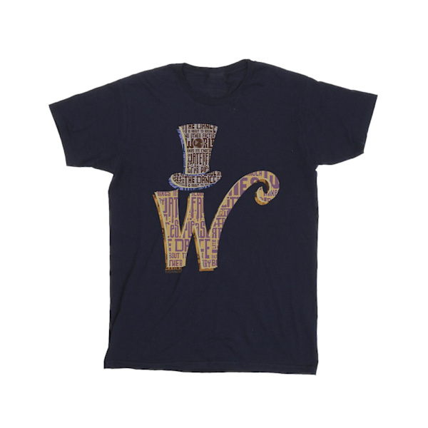 Willy Wonka Herr W Logotyp Hat T-Shirt L Marinblå Navy Blue L
