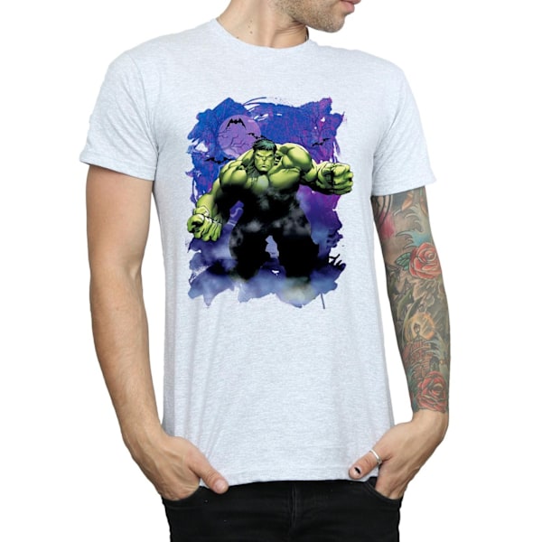 Marvel Herr Hulk Halloween Spökig Skog T-shirt XXL Sports Grå Sports Grey XXL
