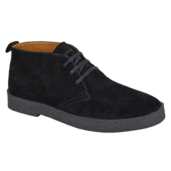 Roamers Herr Läder Desert Boots 6 UK Svart Black 6 UK