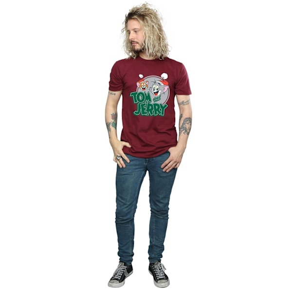 Tom And Jerry Herr Julhälsningar T-shirt M Bourgogne Burgundy M