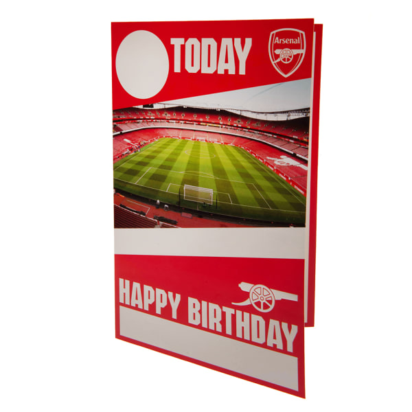 Arsenal FC Födelsedagskort med klistermärken 22cm x 15cm Röd/Guld/Whi Red/Gold/White 22cm x 15cm