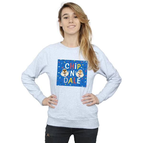 Disney Dam/Kvinnor Chip N Dale Blå Ram Sweatshirt XL Sport Sports Grey XL