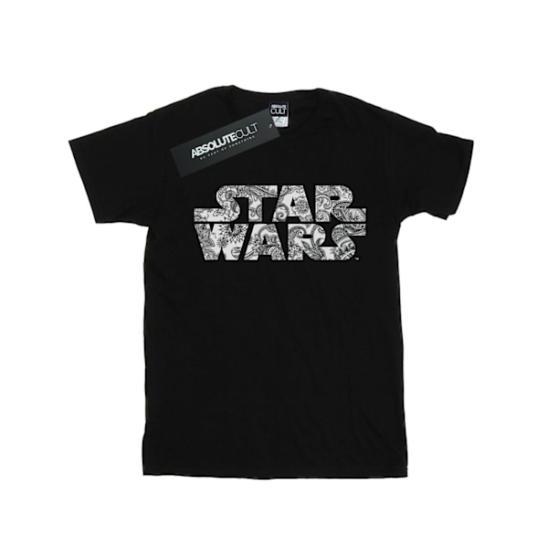 Star Wars Dam/Damer Ornamental Logo Bomull Boyfriend T-Shir Black S