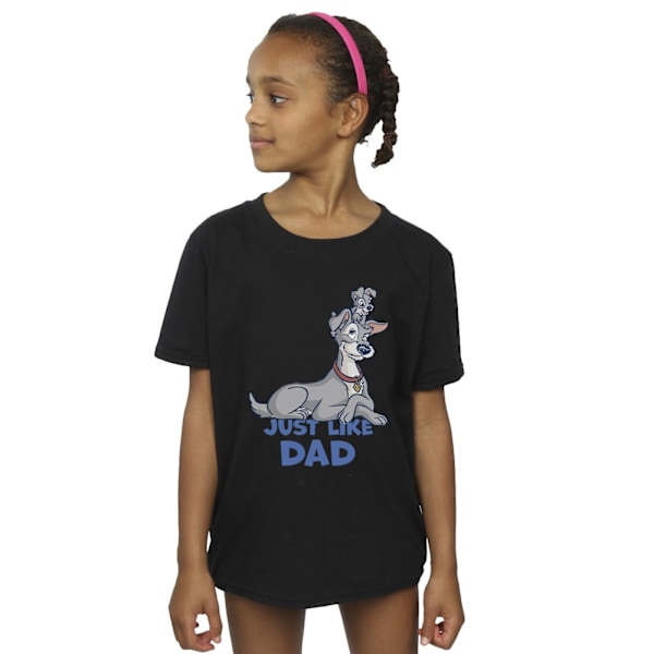 Disney Girls Lady And The Tramp Just Like Dad Bomull T-shirt 7- Black 7-8 Years