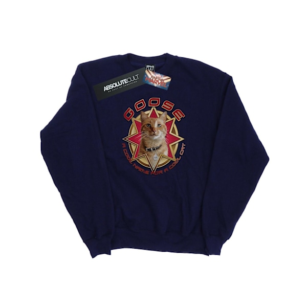 Marvel Boys Captain Marvel Goose Cool Cat Sweatshirt 12-13 År Navy Blue 12-13 Years