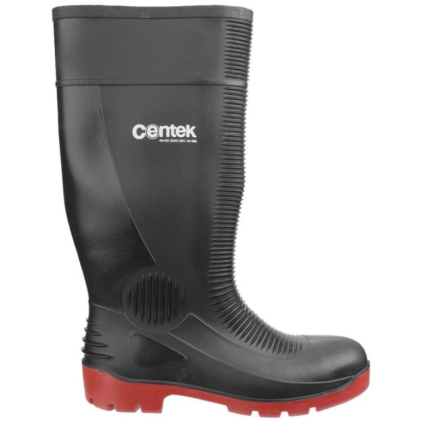 Centek Unisex FS338 Compactor Waterproof Safety Wellington Boot Black/Red 6.5 UK