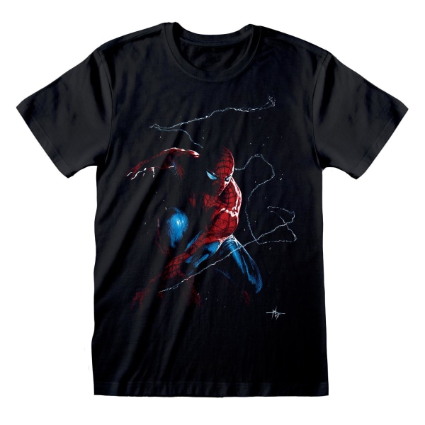 Spider-Man Unisex Vuxen Spidey Art T-shirt XXL Svart Black XXL